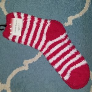 Fuzzy holiday socks